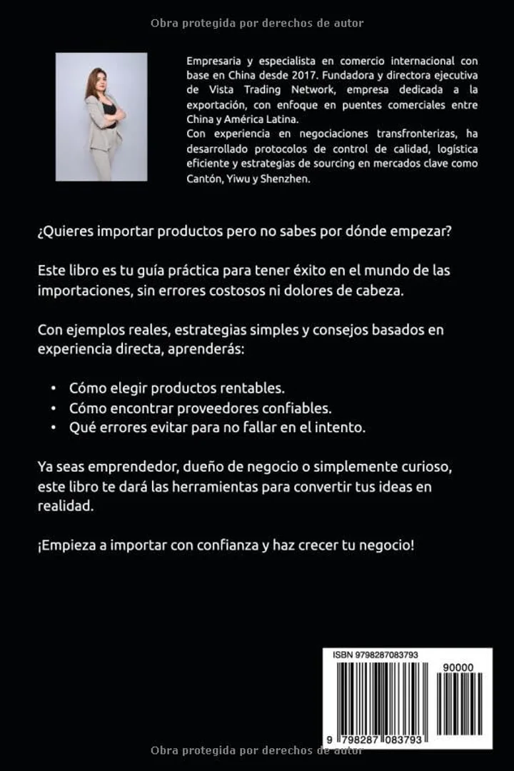 Contraportada del libro con la biografía de la autora